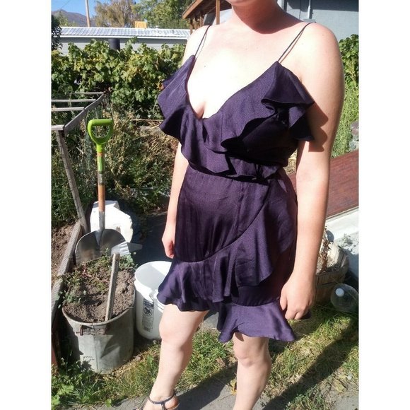 Revolve NBD Purple Deep V Spaggetti Low Back Dress - Picture 2 of 7